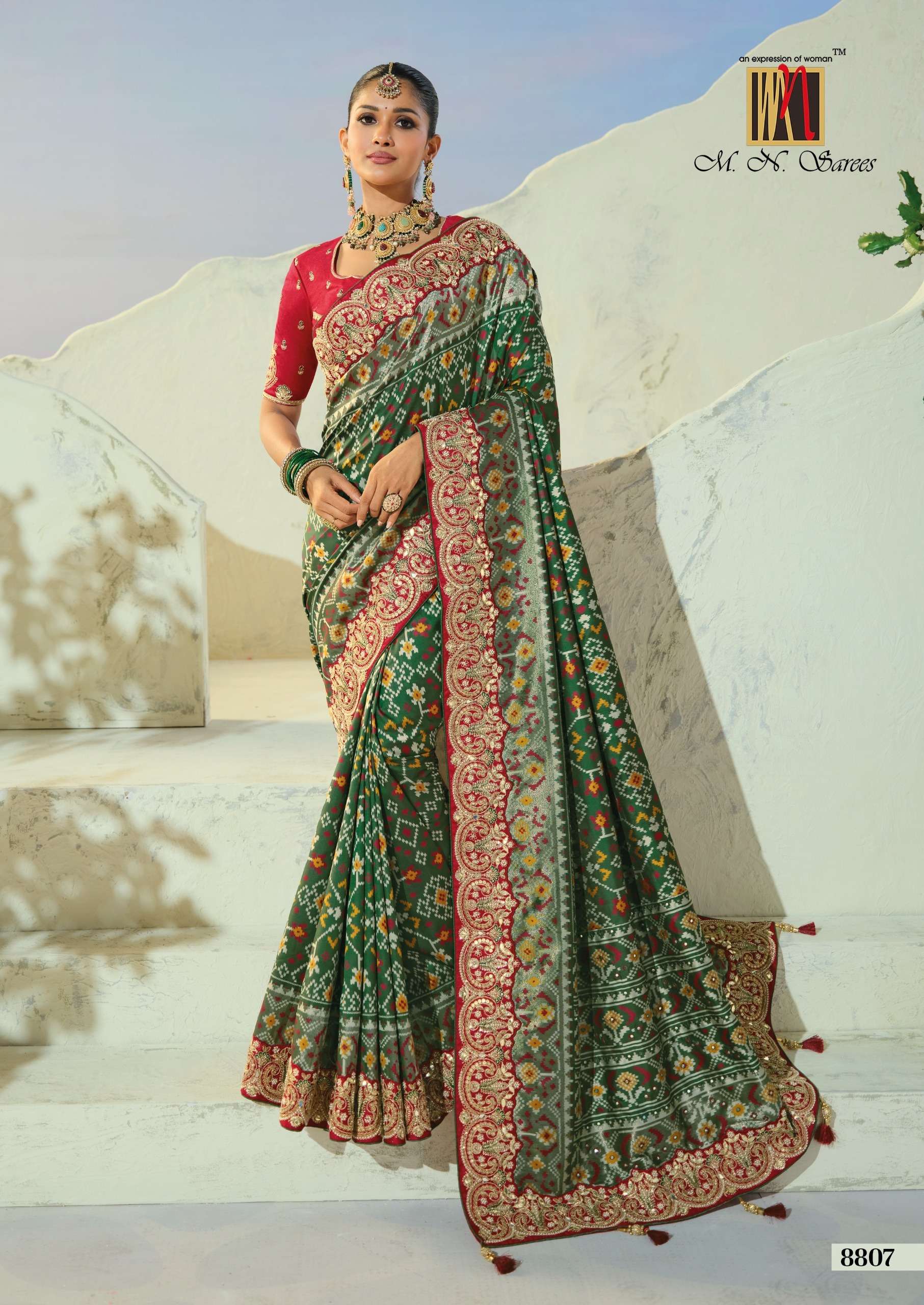 MN The Heritage Of Patola 8800 Series fancy fabric saree wholesale in surat